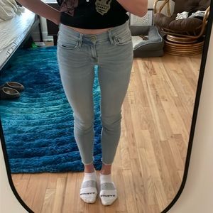 Frame Light Blue Skinny Crop Jeans